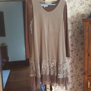 NWOT Pretty Angel Lace Detail Dress with long sleeve season extender